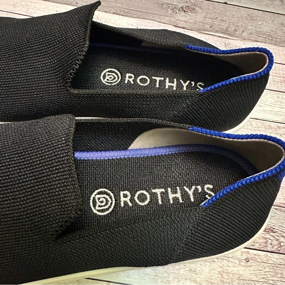 Rothys womens  Black Slip-On Shoes Loafers size 7'.5